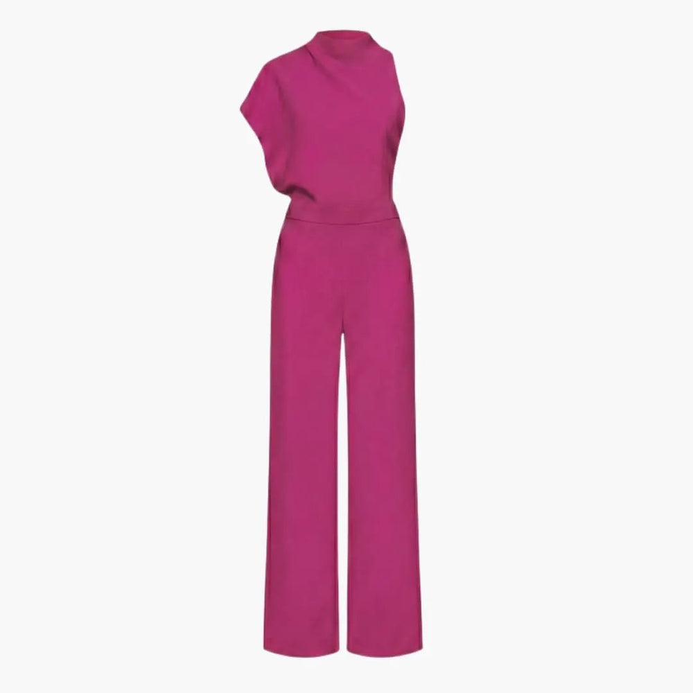 Women's Wide Leg Jumpsuit – Sleeveless, Round Neck & Straight Hem