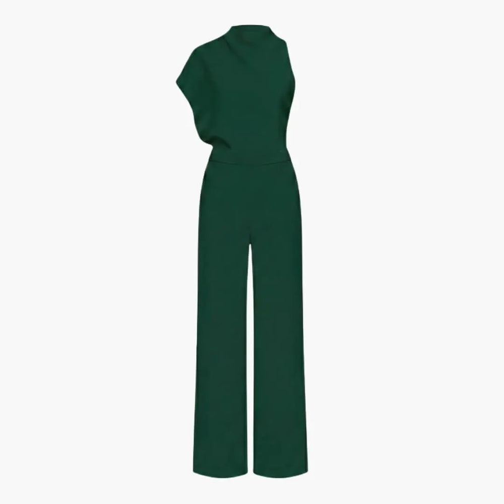 Women's Wide Leg Jumpsuit – Sleeveless, Round Neck & Straight Hem