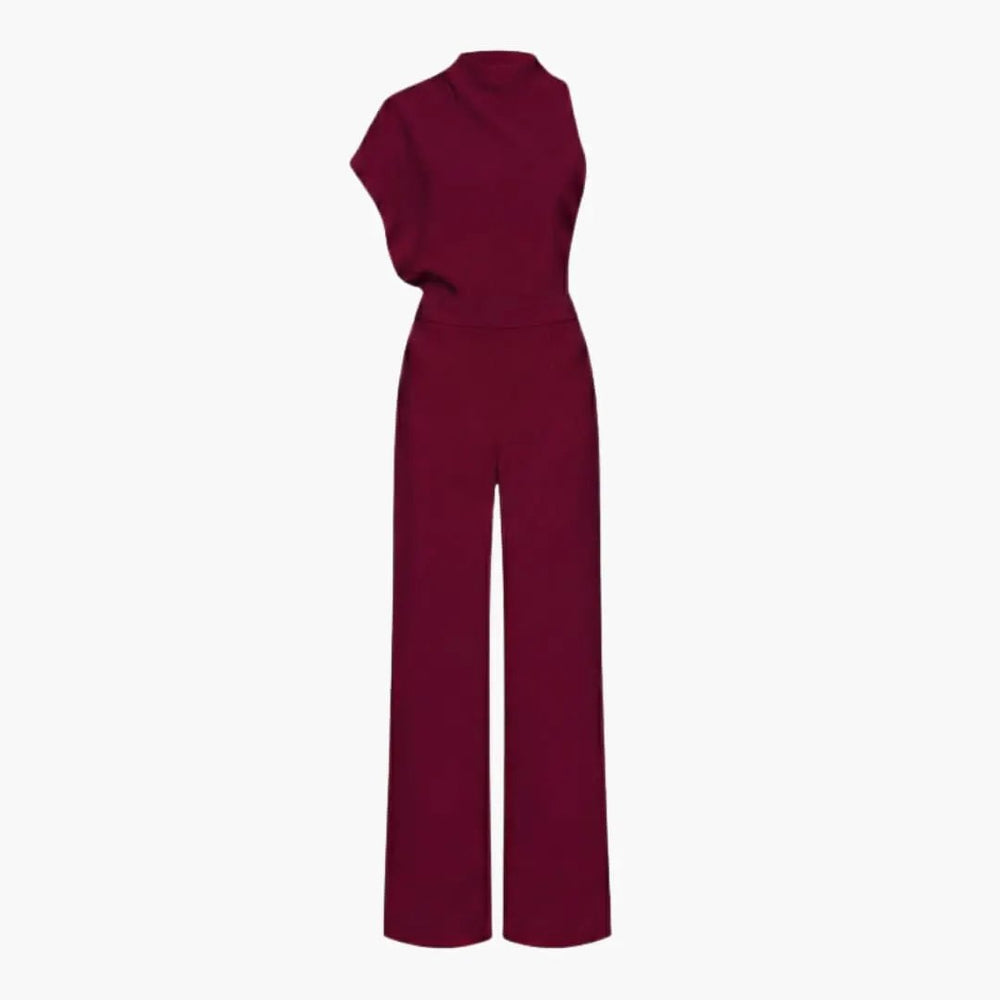 Women's Wide Leg Jumpsuit – Sleeveless, Round Neck & Straight Hem