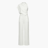 Women's Wide Leg Jumpsuit – Sleeveless, Round Neck & Straight Hem