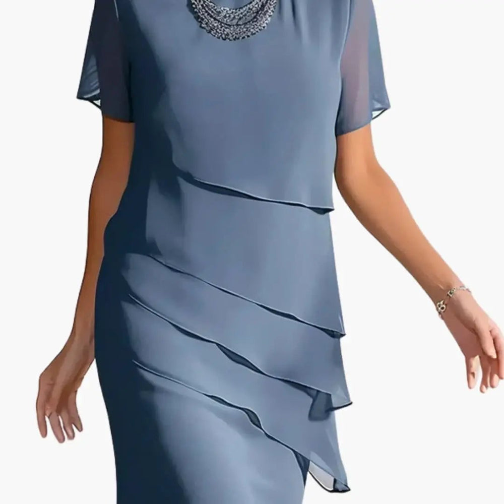 Women's Knit Dress – Strap Neck, Sleeveless Design & Fitted Waist