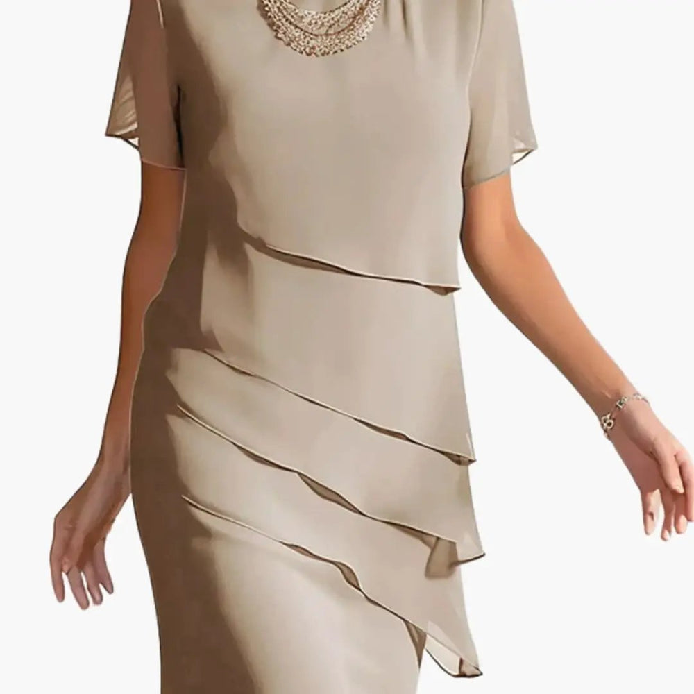 Women's Knit Dress – Strap Neck, Sleeveless Design & Fitted Waist