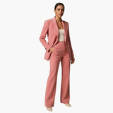 Women's Blazer Suit – Wide-Leg Trousers, V-Neck & Two-Piece