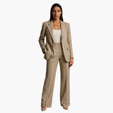 Women's Blazer Suit – Wide-Leg Trousers, V-Neck & Two-Piece