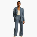 Women's Blazer Suit – Wide-Leg Trousers, V-Neck & Two-Piece