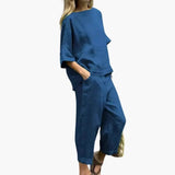 Women's Two-Piece Outfit Set – Summer Crop Top & Cropped Pants
