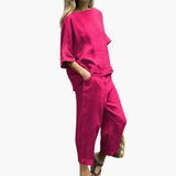 Women's Two-Piece Outfit Set – Summer Crop Top & Cropped Pants