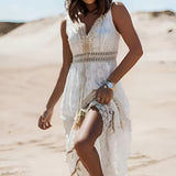 Women's Summer Dress Crochet Maxi Beach Coverup