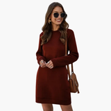 Women's Sweatshirt Dress – Round Neck & Long Sleeves