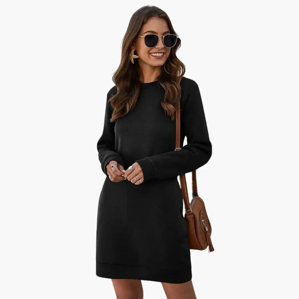 Women's Sweatshirt Dress – Round Neck & Long Sleeves
