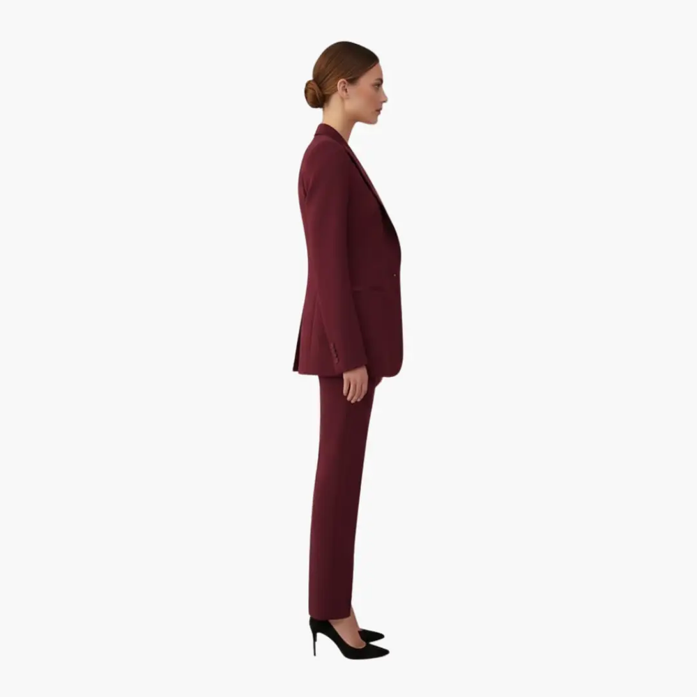 Women's Three-Piece Suit – Notched Blazer, Vest & Straight-Leg Pants