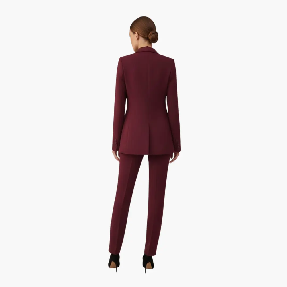 Women's Three-Piece Suit – Notched Blazer, Vest & Straight-Leg Pants