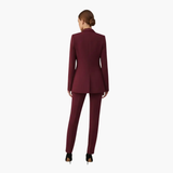 Women's Three-Piece Suit – Notched Blazer, Vest & Straight-Leg Pants