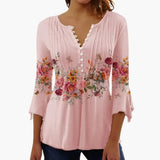 Women's Tailored Top – Cotton Blend, Crew Neck & Short Sleeves