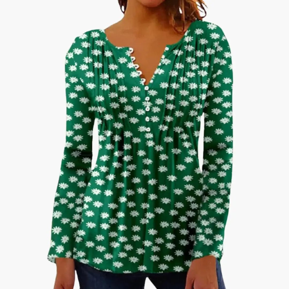 Women's Tailored Top – Cotton Blend, Crew Neck & Short Sleeves