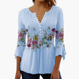 Women's Tailored Top – Cotton Blend, Crew Neck & Short Sleeves