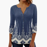 Women's Tailored Top – Cotton Blend, Crew Neck & Short Sleeves