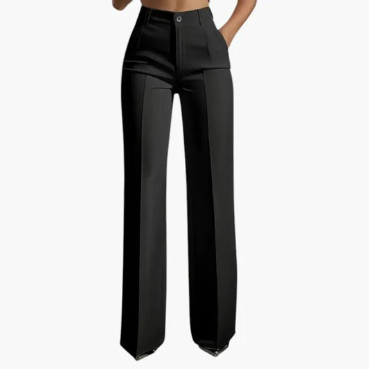 Women's Trousers with High Waist and Straight Leg