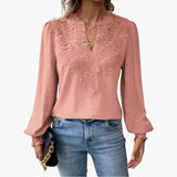 Women's Blouse – V-Neck, Long Sleeve & Loose Fit