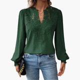 Women's Blouse – V-Neck, Long Sleeve & Loose Fit