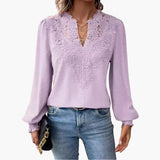 Women's Blouse – V-Neck, Long Sleeve & Loose Fit