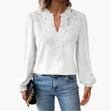 Women's Blouse – V-Neck, Long Sleeve & Loose Fit