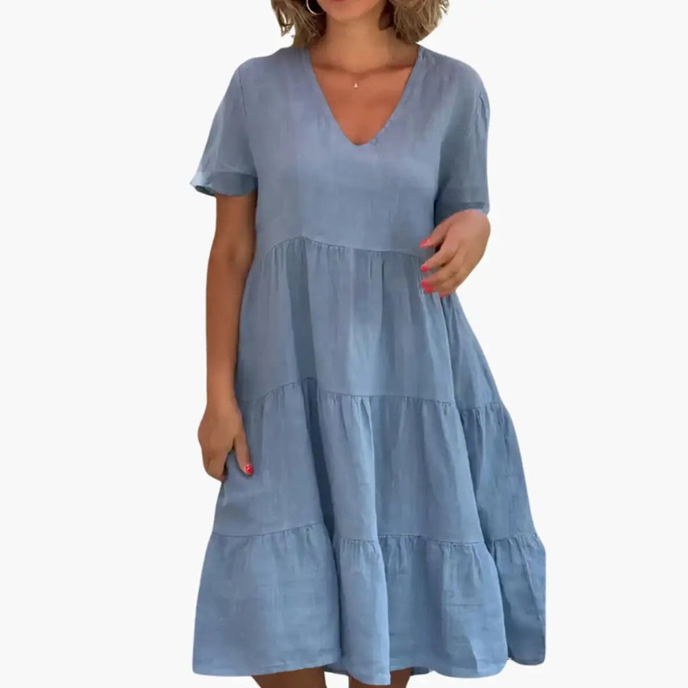 Women's Dress – V-Neck & Relaxed Fit