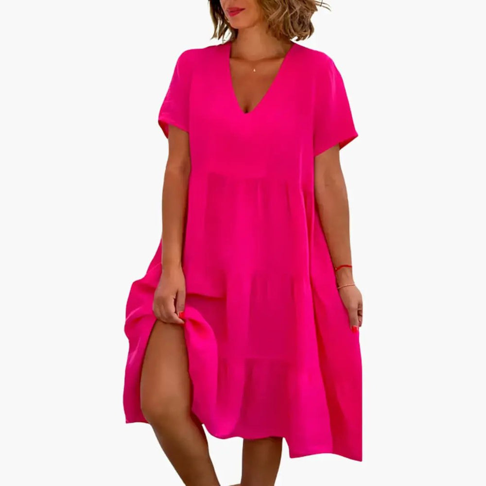 Women's Dress – V-Neck & Relaxed Fit