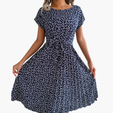 Women's Summer Dress – V-Neck, Floral Print & Short Sleeves