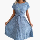 Women's Summer Dress – V-Neck, Floral Print & Short Sleeves