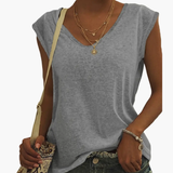 Women's V-Neck T-Shirt – Short Sleeve, Pullover Style & Plain Finish