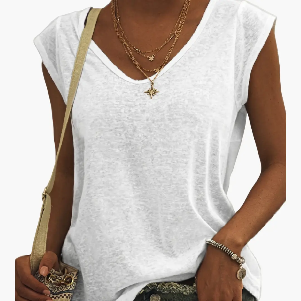 Women's V-Neck T-Shirt – Short Sleeve, Pullover Style & Plain Finish