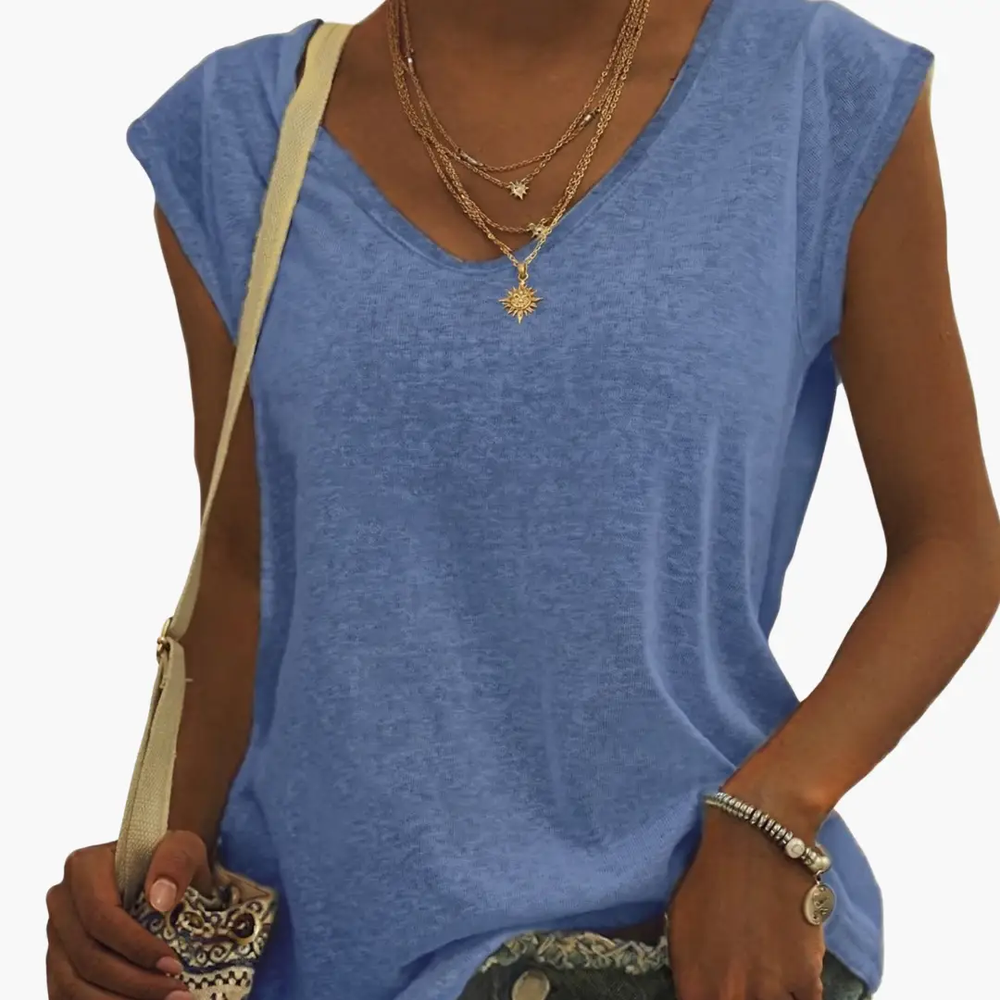 Women's V-Neck T-Shirt – Short Sleeve, Pullover Style & Plain Finish