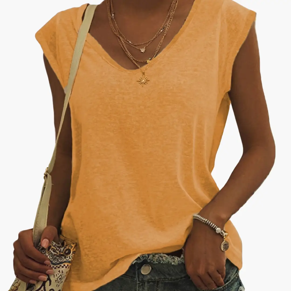 Women's V-Neck T-Shirt – Short Sleeve, Pullover Style & Plain Finish