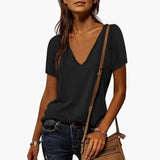 Women's T-Shirt – V-Neck, Short Sleeve & Loose Fit