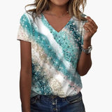 Women's T-Shirt – V-Neck & Gradient Print