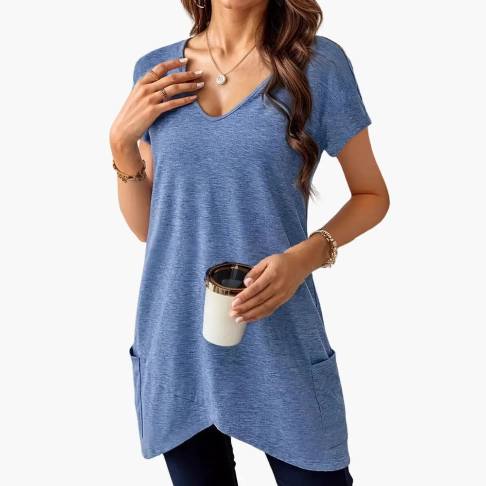 Women's T-Shirt – V-Neck & Side Pockets