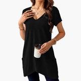 Women's T-Shirt – V-Neck & Side Pockets