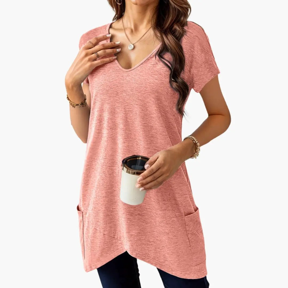 Women's T-Shirt – V-Neck & Side Pockets