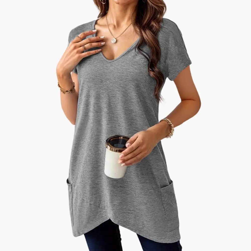 Women's T-Shirt – V-Neck & Side Pockets