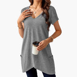 Women's T-Shirt – V-Neck & Side Pockets