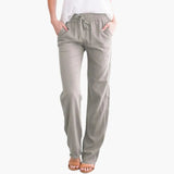 Women's Wide-Leg Pants – Elastic Waist, Side Pockets & Full-Length Hem