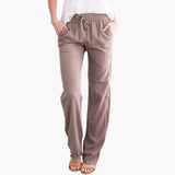 Women's Wide-Leg Pants – Elastic Waist, Side Pockets & Full-Length Hem