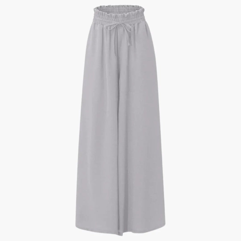 Women's Wide Leg Pants – Drawstring Waist, Side Pockets & Lightweight Style