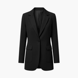 Women's Structured Blazer – Notch Lapel, Front Pockets & Long Sleeve