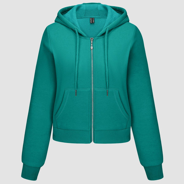 Women's Bomber Hoodie - Fleece-Lined & Full Zip Winter 0