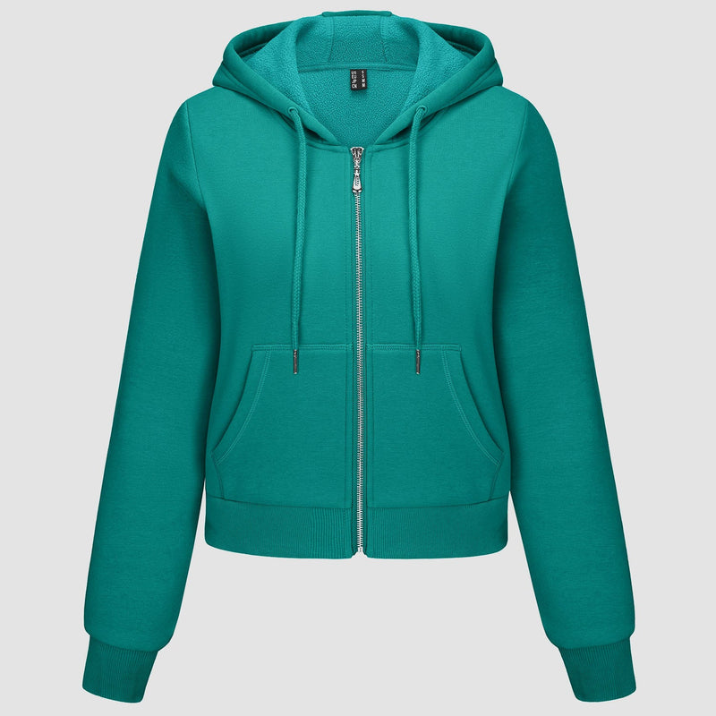 Women's Bomber Hoodie - Fleece-Lined & Full Zip Winter 0