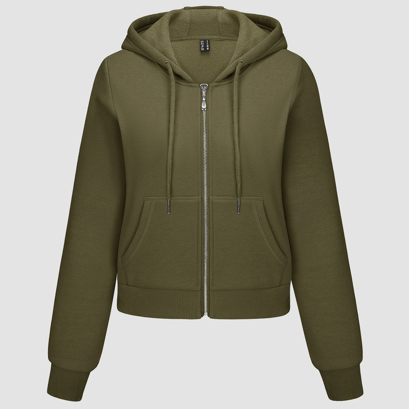 Women's Bomber Hoodie - Fleece-Lined & Full Zip Winter 11