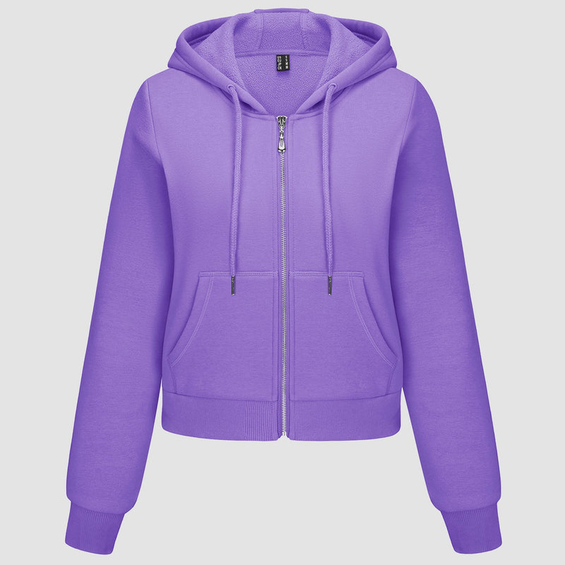 Women's Bomber Hoodie - Fleece-Lined & Full Zip Winter 14