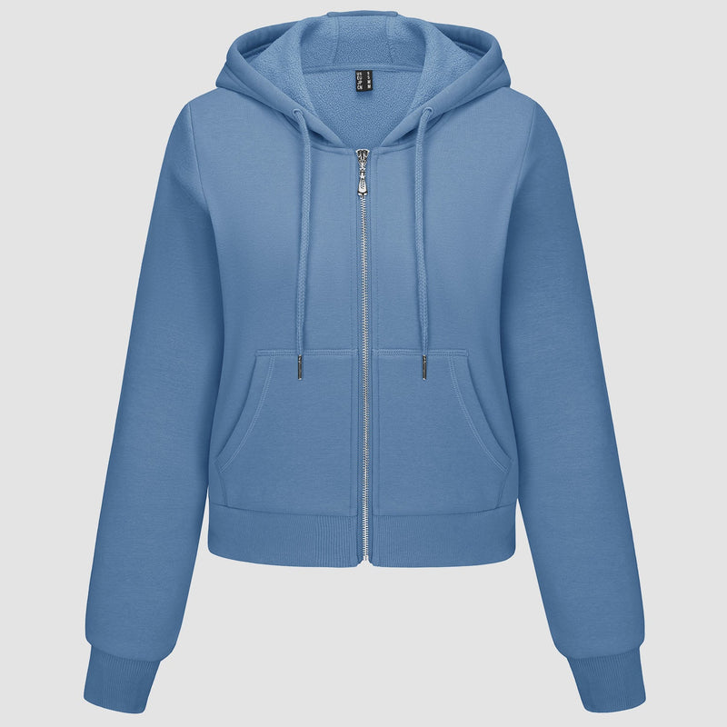 Women's Bomber Hoodie - Fleece-Lined & Full Zip Winter 16